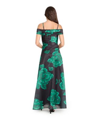 Women&#39;s Printed Off-Shoulder Ball Gown