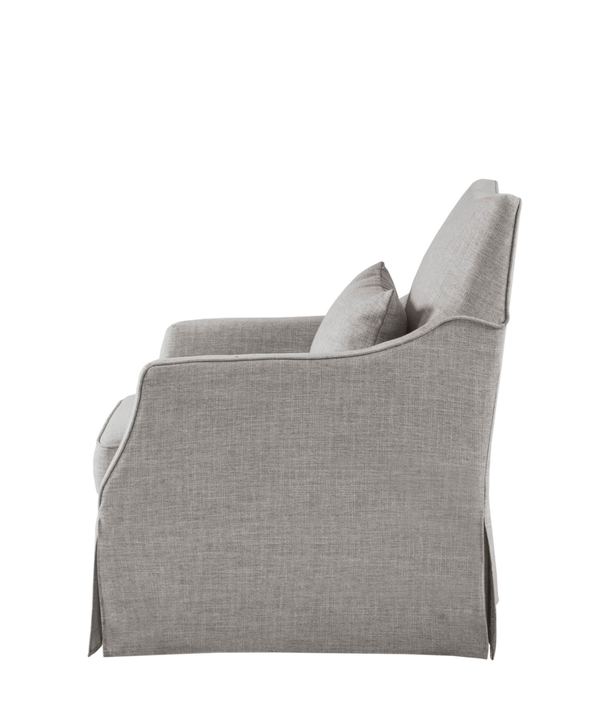 Martha Stewart Collection London 28"W Upholstered Skirted Swivel Armchair with Lumbar Pillow