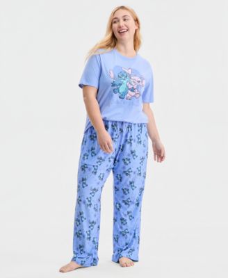 Trendy Plus Size Stitch Love Printed Drawstring Pants