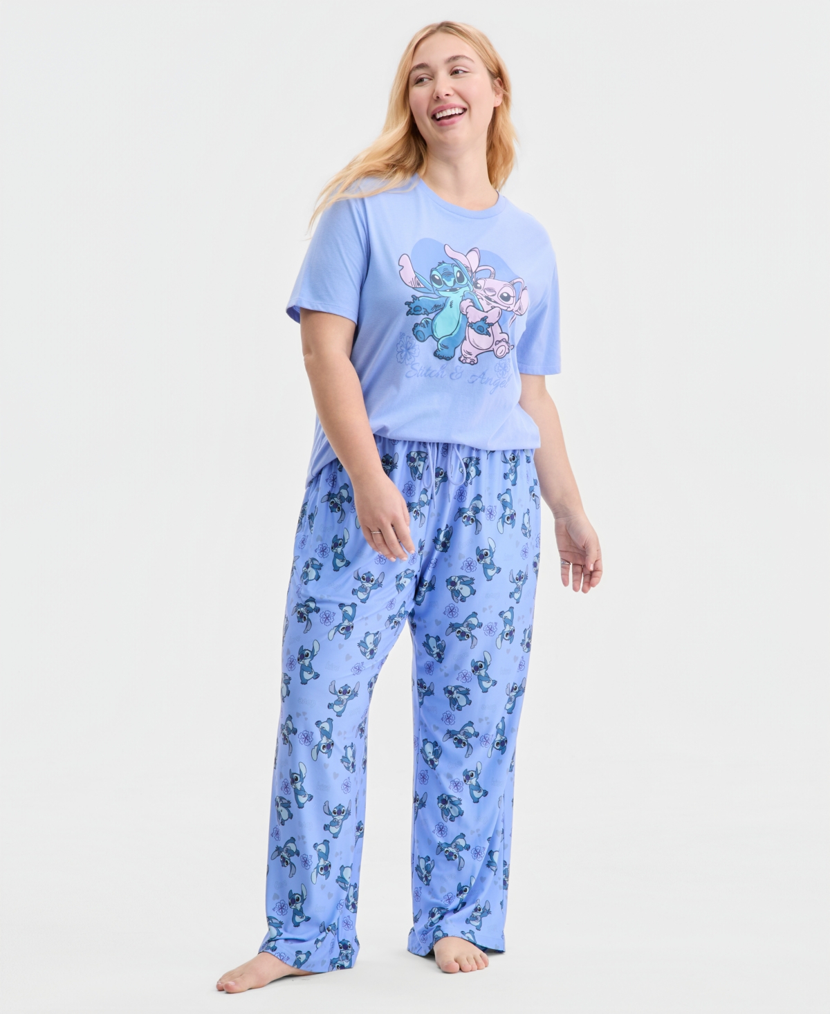 Disney Trendy Plus Stitch Love Printed Drawstring Pants