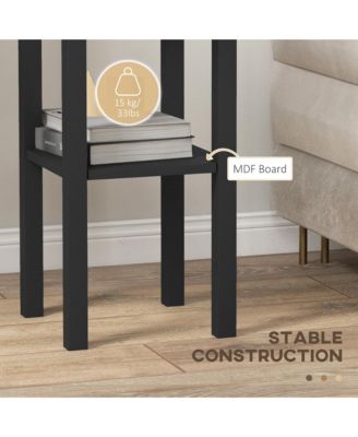 2-Tier Side Table with Drawer Shelf, End Table,