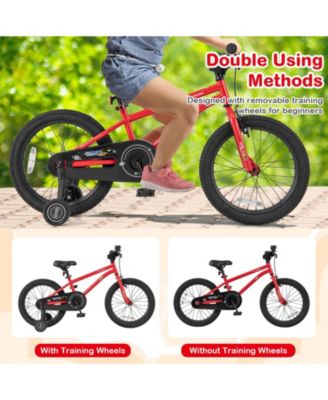 18-Inch Kids Bike Ages 3-8 with Handbrake and Coaster Brake and Bell Ring
