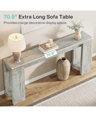 70.9-Inch Extra Long Console Table, Farmhouse Wood Sofa Table Behind Couch, Narrow Entryway Accent Table