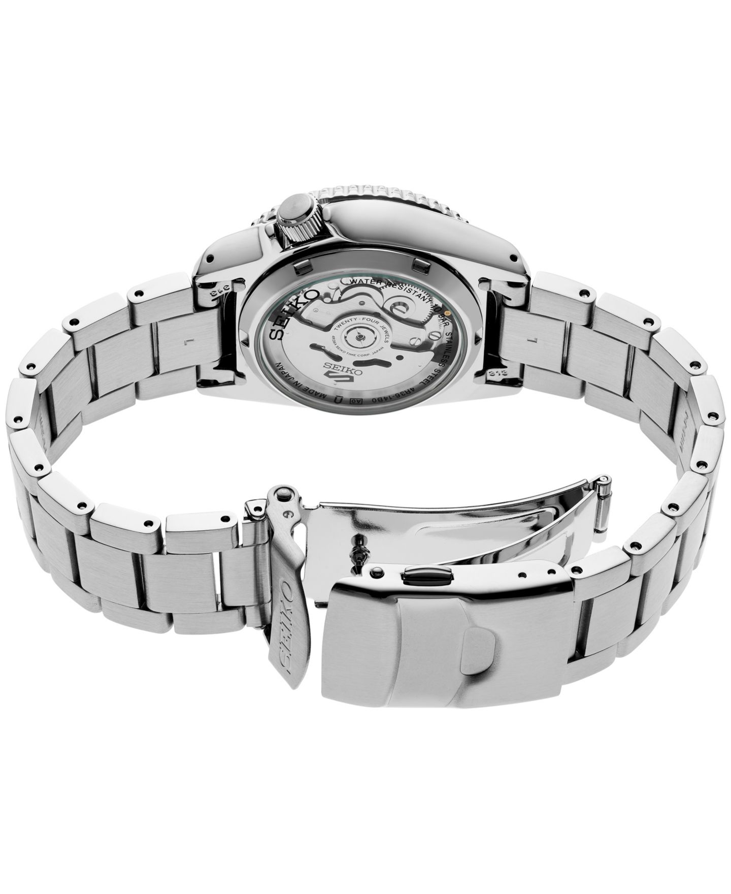Мужские часы Seiko 5 Sports Silver Stainless Steel Bracelet Watch, 38mm — фото 3