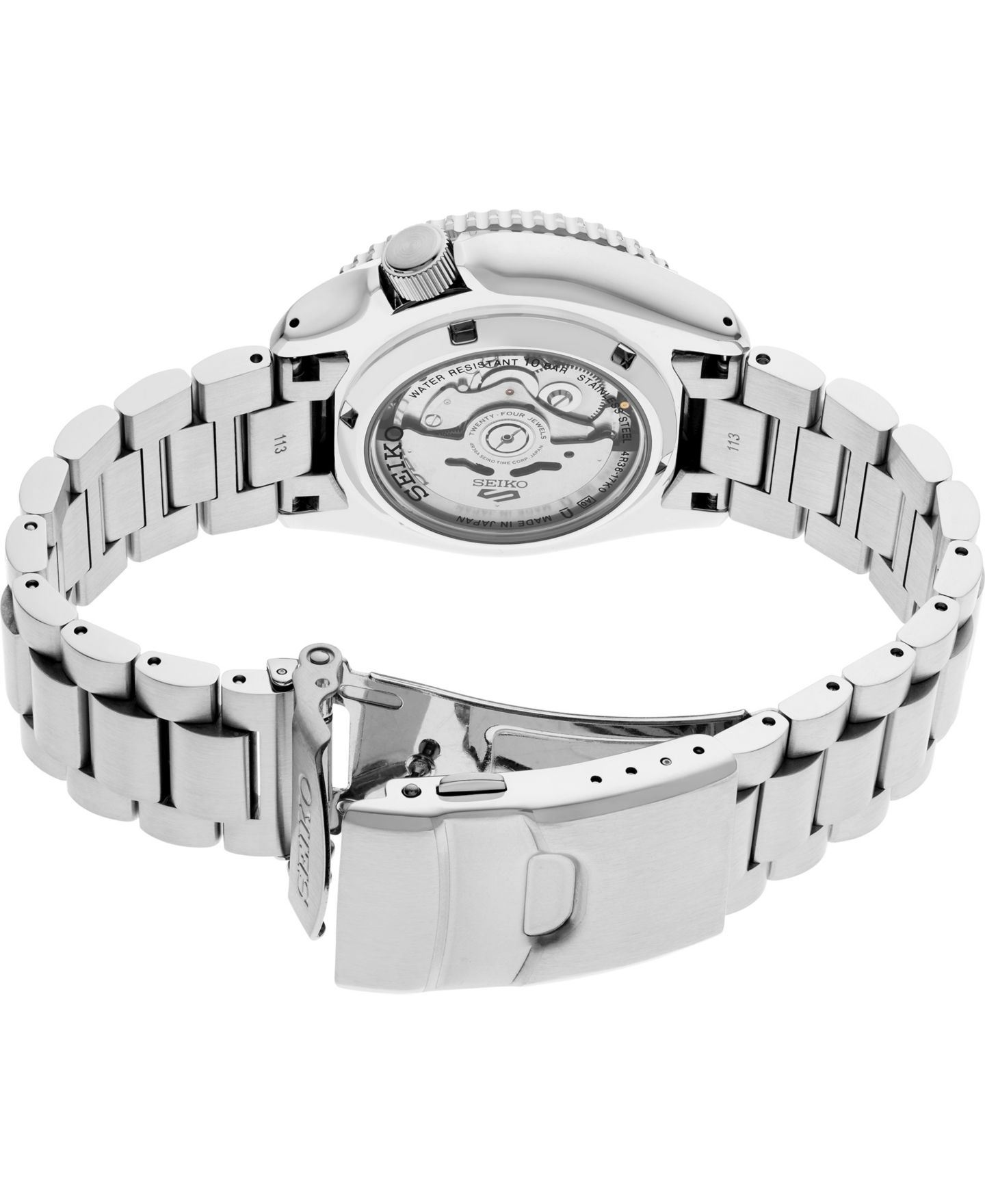 Мужские часы Seiko 5 Sports Silver Stainless Steel Bracelet Watch, 42.5mm — фото 3