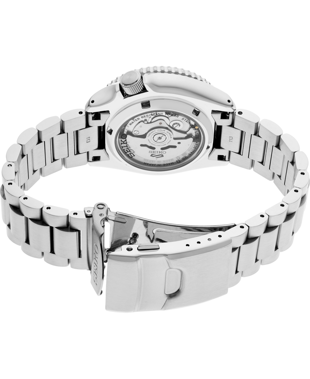 Seiko Men's 5 Sports Silver Stainless Steel Bracelet Watch, 42.5mm
