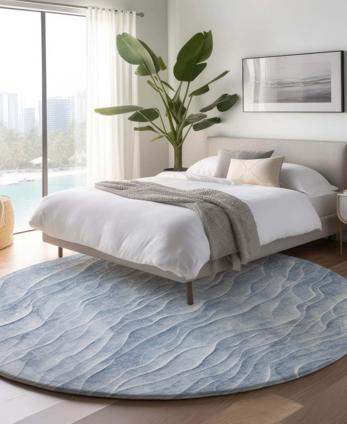 Dalyn Pacifica Pa1 8'x8' Round Area Rug In Blue