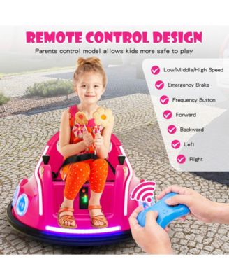 12V Electric Ride On Car with Remote Control and Flashing LED Lights-Pink