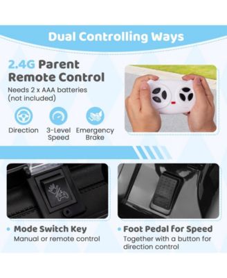 12V Electric Kids Ride on Truck with Remote Control and Music-Black