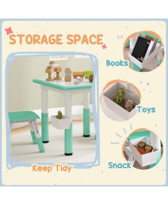 3 Piece Height Adjustable Kids Table and Chairs for Daycare,