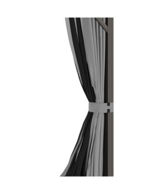 10' x 12' Metal Roof Hardtop Gazebo w/ Curtains & Netting,