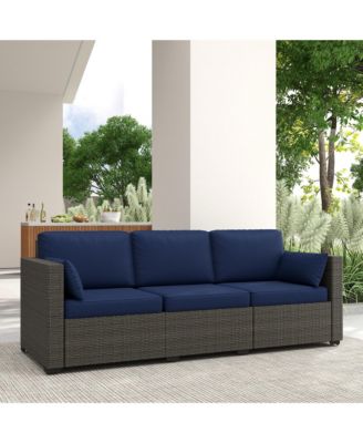 Three-Seater Outdoor Wicker Patio Furniture,