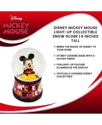 Disney Mickey Mouse Light-Up Collectible Snow Globe | 6 Inches Tall