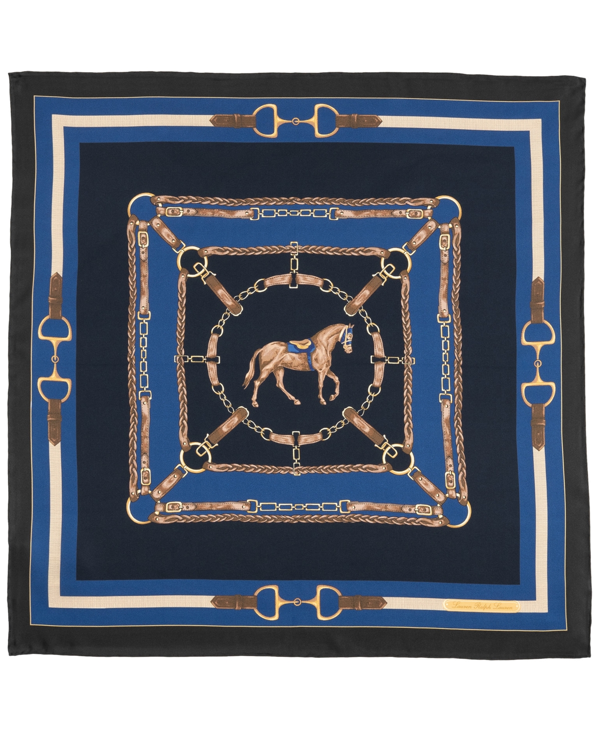 Ralph Lauren Equestrian Square Scarf In Blue