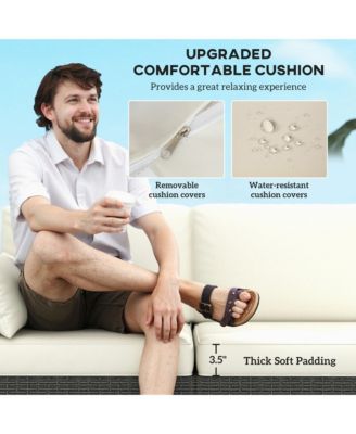 Three-Seater Outdoor Wicker Patio Furniture,