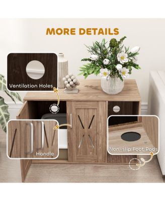 Cat Litter Box Enclosure with Scratching Board, 31.5" x 19" x 20"