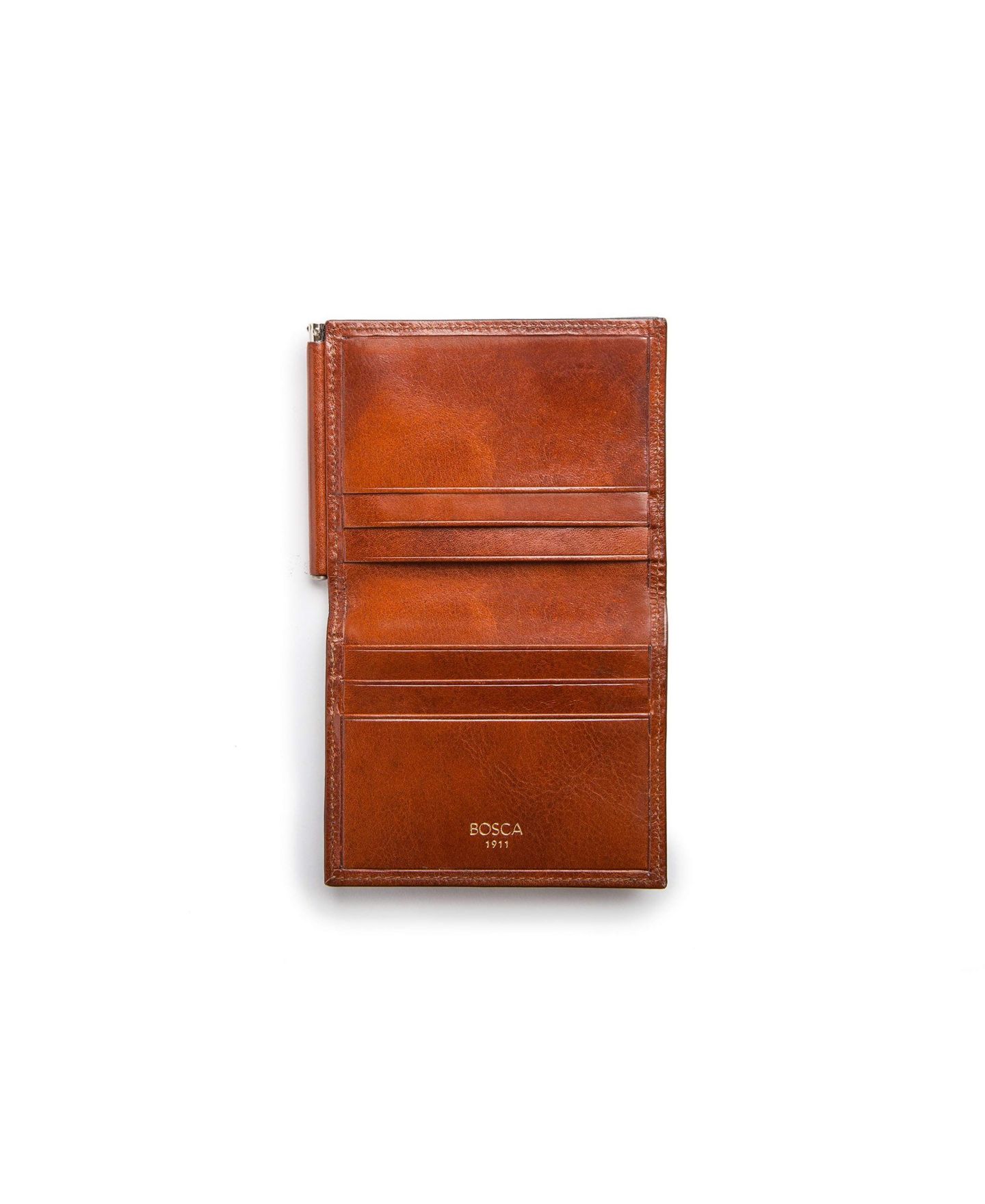 Мужской кожаный зажим для денег Bosca Old Leather с карманом — фото 3