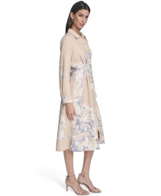 Women's Printed Collar Shirt Dress