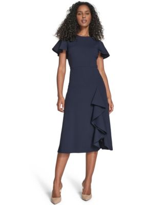 Calvin Klein - Women's Flutter Sleeve Midi Dress