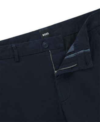 Men's Structured Cotton Blend Slim-Fit Trousers