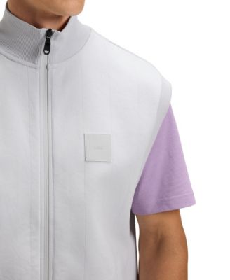 Men's Cotton Blend Sleeveless Zip-Up Sweatshirt