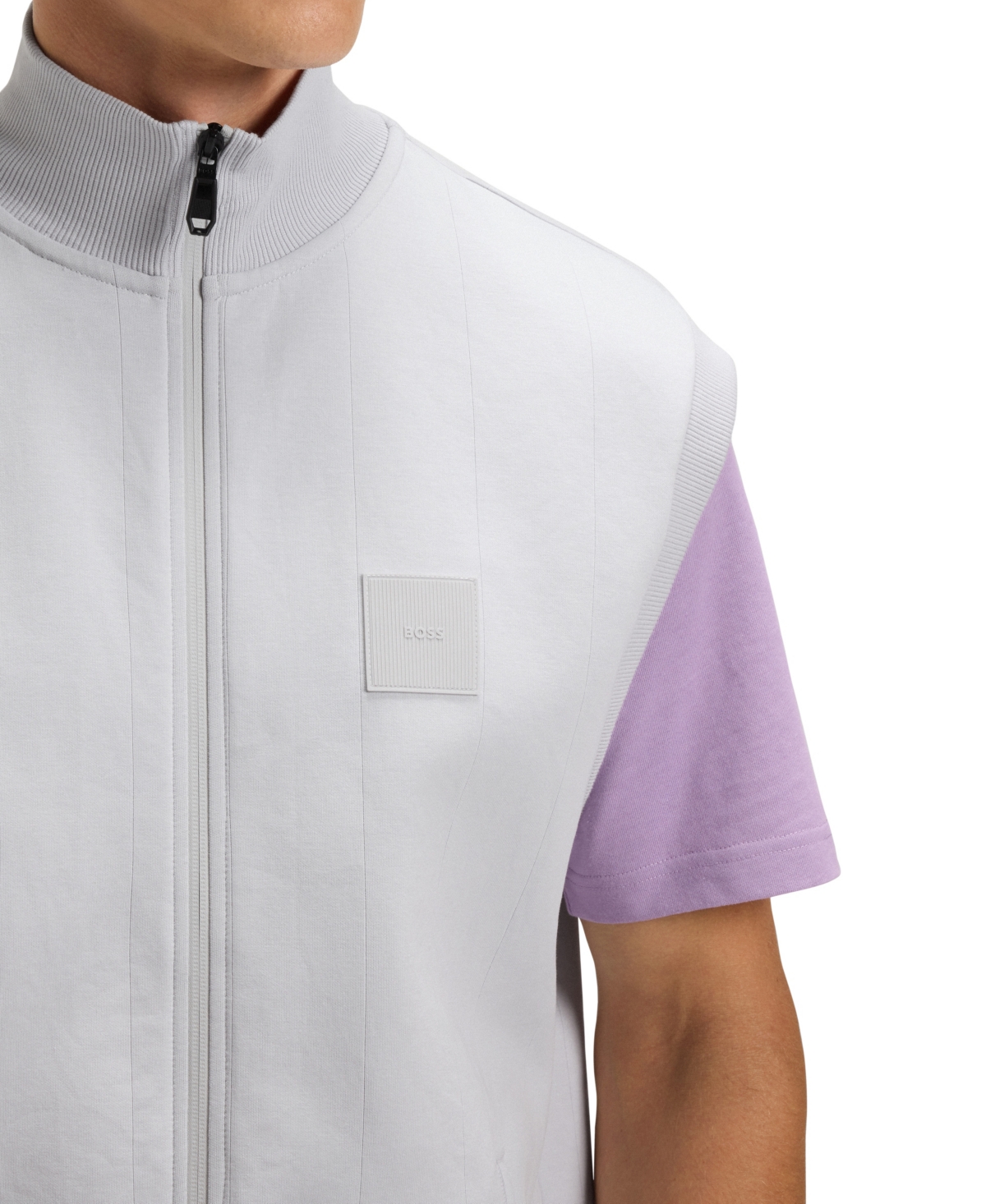 Boss by Hugo Men's Cotton Blend Sleeveless Zip-Up Sweatshirt