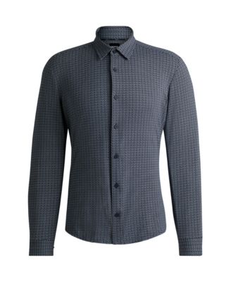Men's Printed Slim-Fit Performance-Stretch Shirt