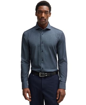 Hugo Boss - Men's Micro-Check Stretch Cotton Casual-Fit Shirt