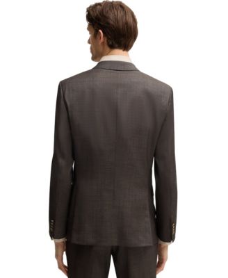 Men's Micro-Patterned Stretch Virgin Wool Slim-Fit Suit