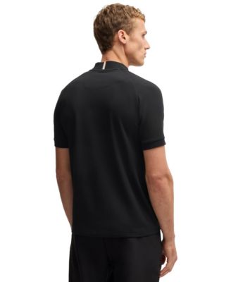 Men's Block Stripe Active Cotton-Blend Polo Shirt