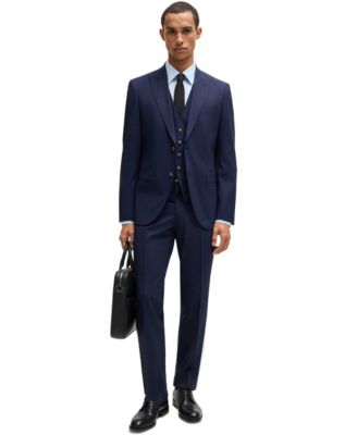 Men's Stretch Wool Regular-Fit Three-Piece Suit