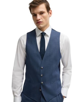Men's Patterned Stretch Wool Slim-Fit Three-Piece Suit