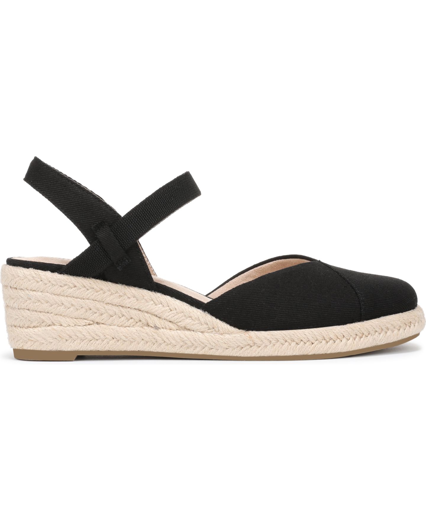 Женские сандалии LifeStride Pilar Espadrille Wedge, цвет: Чёрный холщовый — фото 2