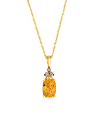 Le Vian - Citrine (1.25 ct. t.w.), Vanilla and Chocolate Diamond Pendant Necklace (0.09 ct. t.w.) in 14K Honey Gold