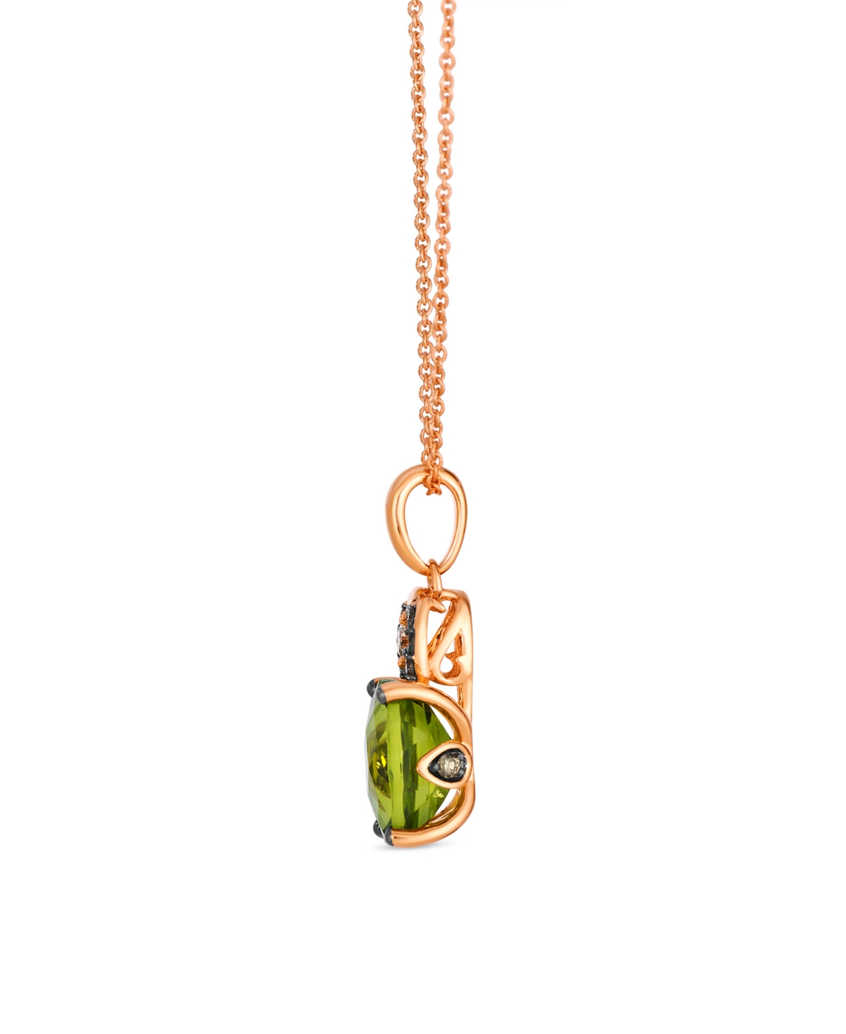 Le Vian Peridot (2 Ct. T.w.), Vanilla And Chocolate Diamonds Pendant Necklace (0.12 Ct. T.w.) In 14k Strawbe In Green