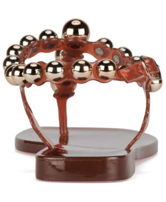 Women's Plated Studded T-Strap Jelly Sandals