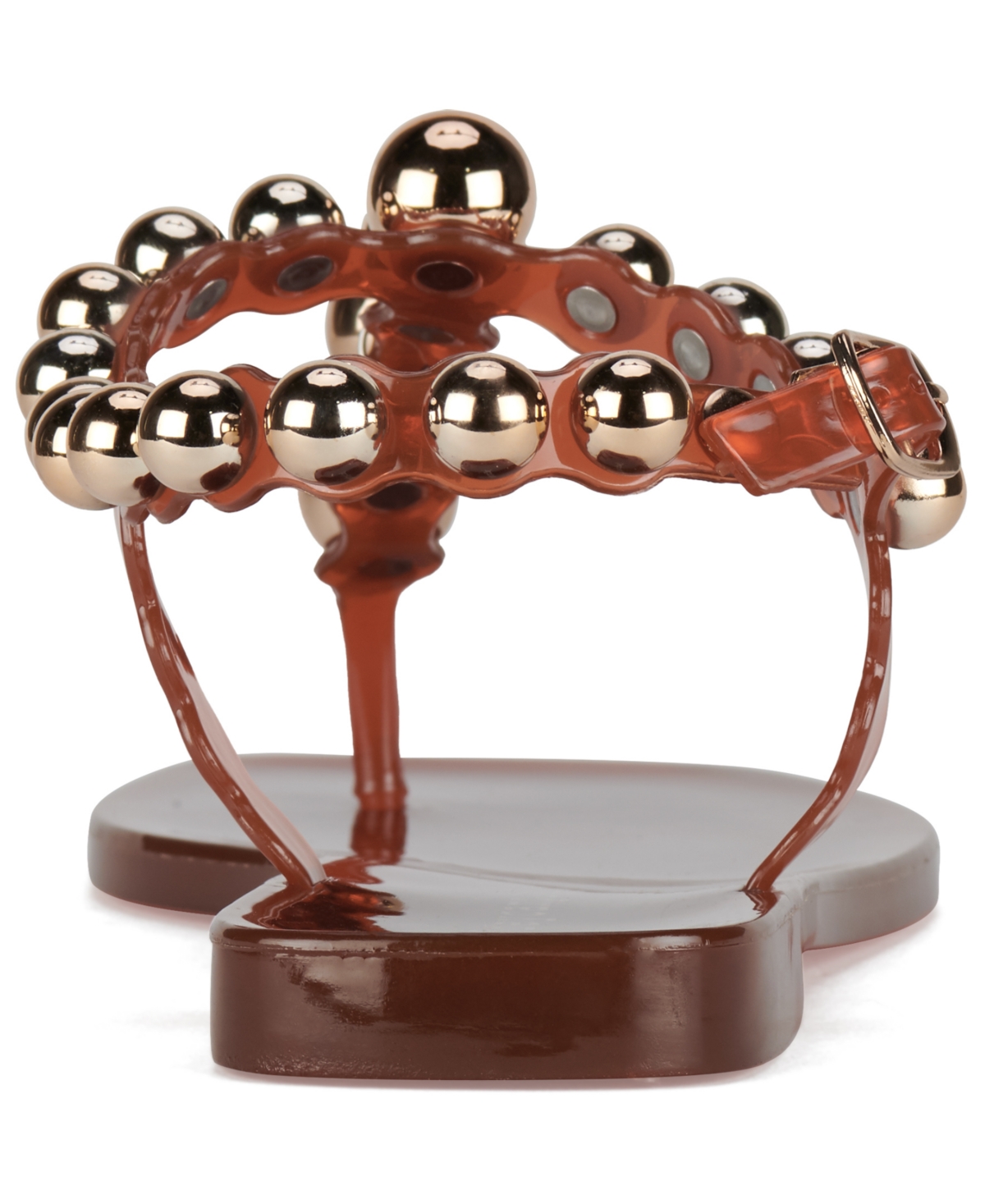 Jeffrey Campbell Women's Plated Studded T-Strap Jelly Sandals