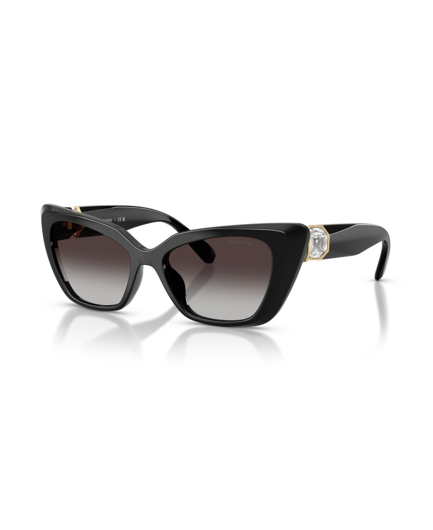 Женские солнцезащитные очки Swarovski Cat Eye Sunglasses, SK6047, цвет: Чёрный / Серый — фото 1
