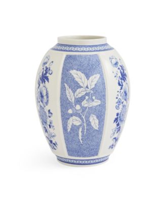 Blue Italian Flowers 10" Vase