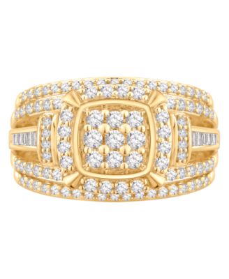 Diamond Multirow Cluster Ring (1 ct. t.w.) in 14k Yellow Gold