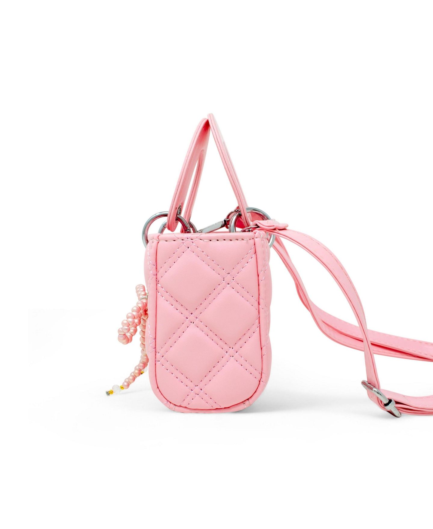 Сумка ZOMI GEMS Quilted Rectangle Bow Charm Handbag для девочек, цвет: Розовый — фото 2
