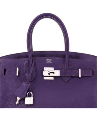 Birkin 30 Handbag Purple Togo with Palladium Hardware