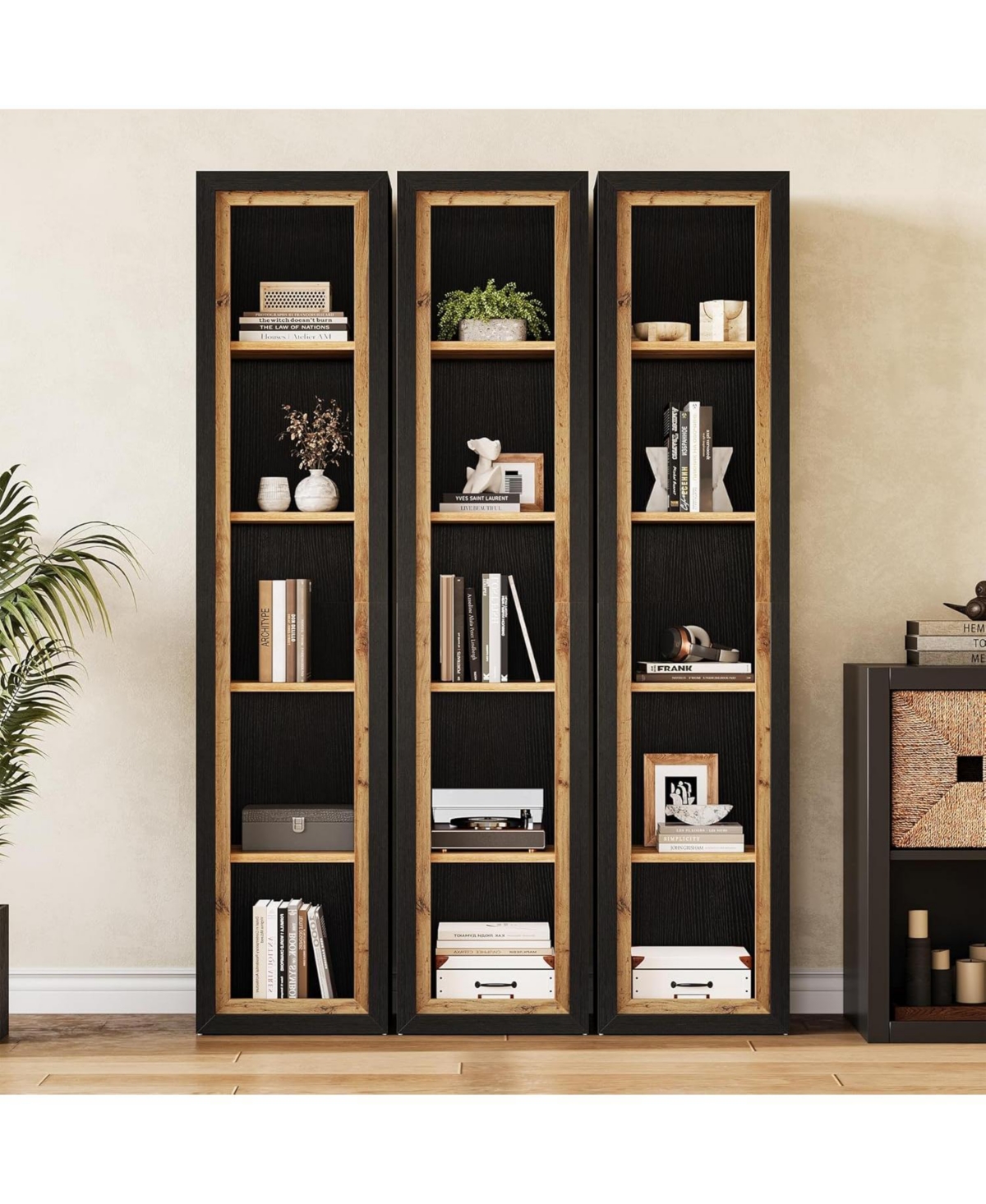 Tribesigns Kitchen Pantry 5-Tier Narrow Extra Tall Shelf With Open Cubes, Freestanding Modern Storage Shelf.