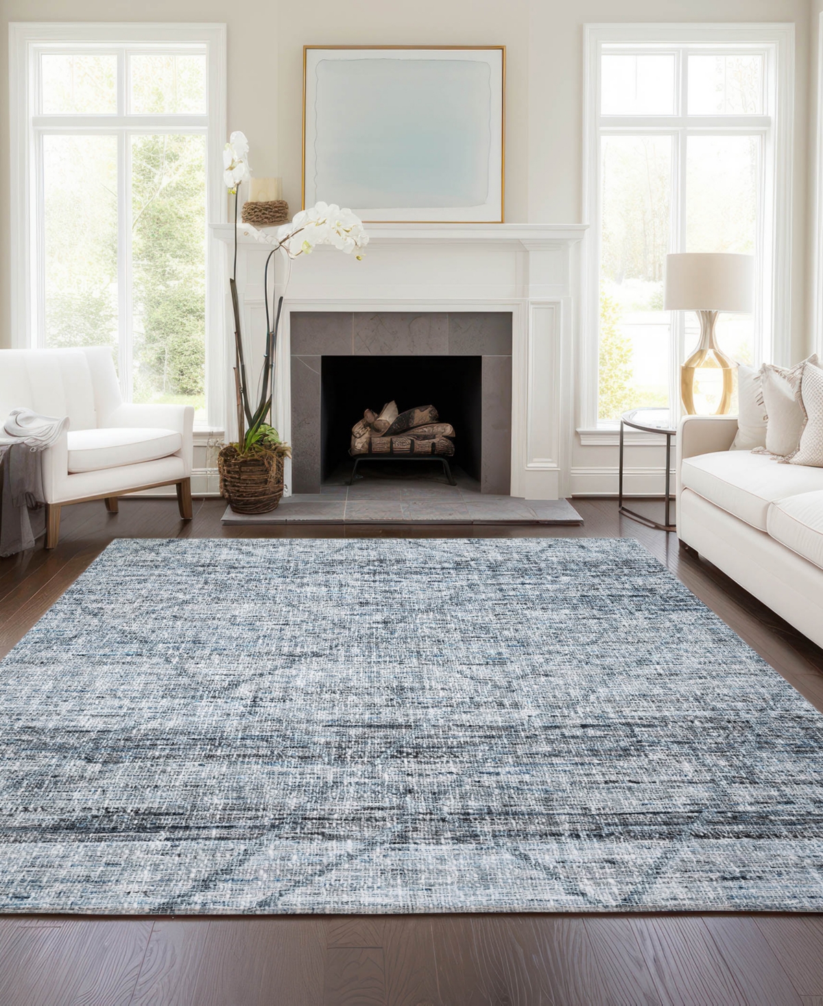 Dalyn Portico Po1 2'6"x3'10" Area Rug In Blue