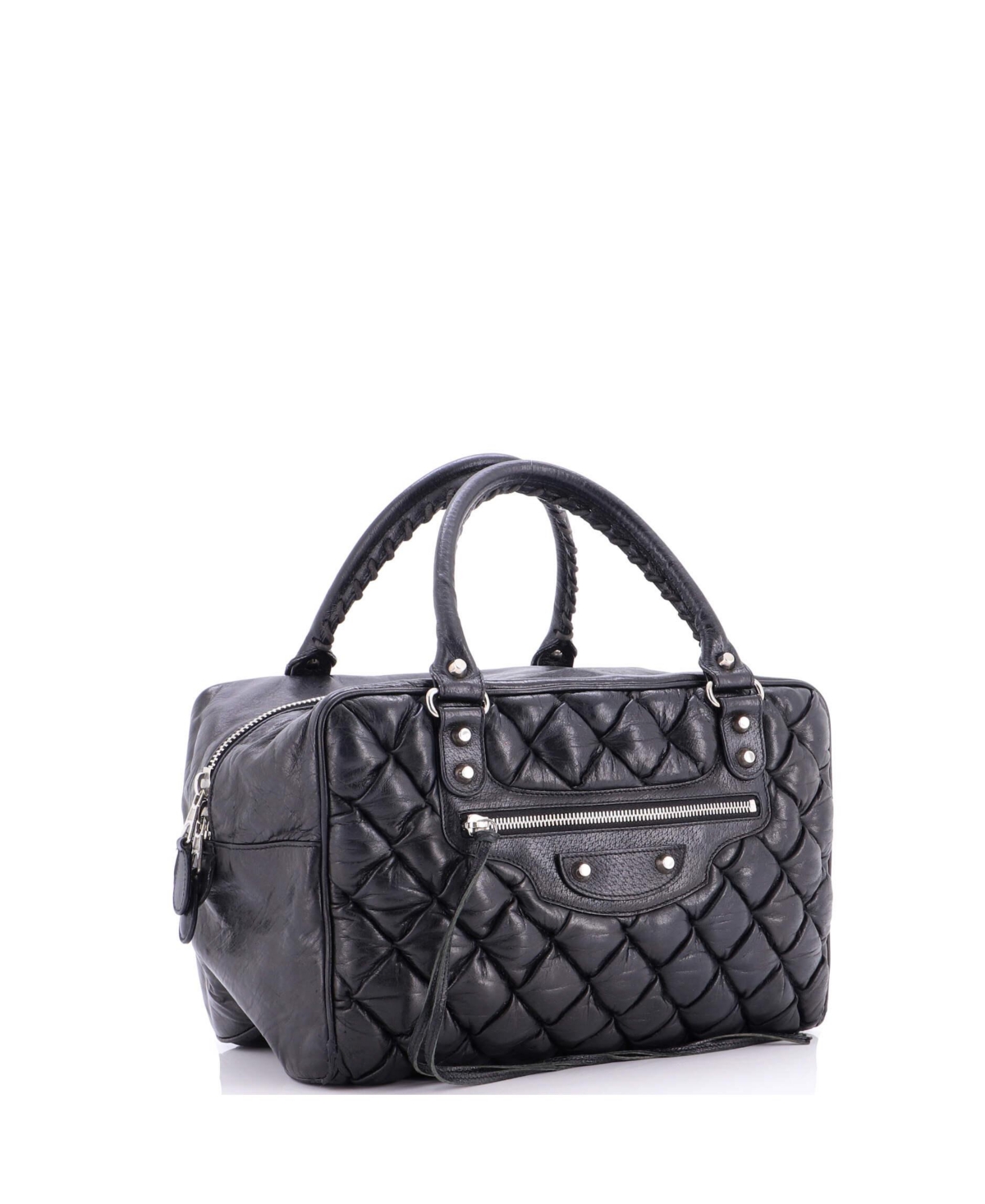 Pre-Owned Balenciaga Mm Matelasse Bag Leather