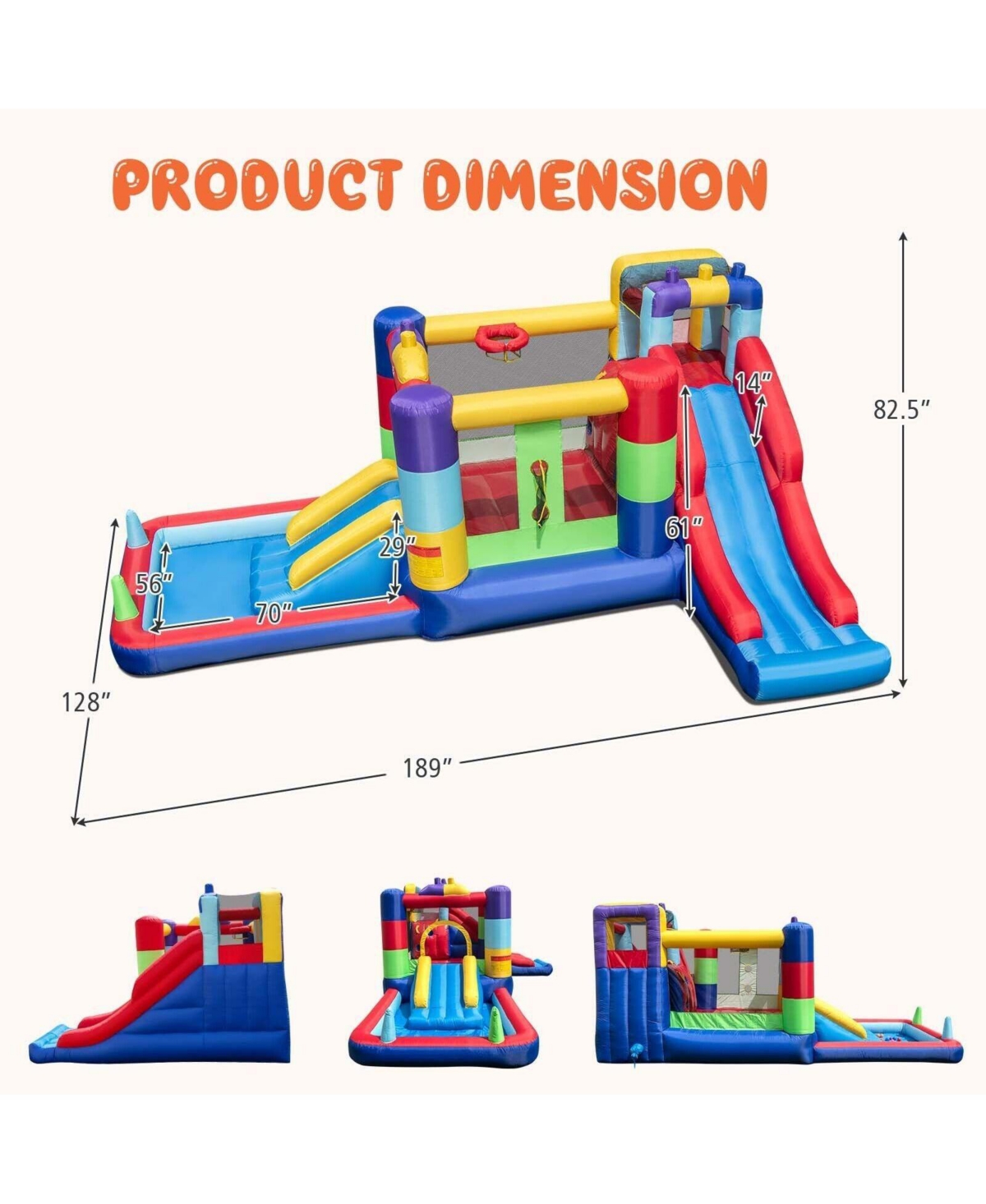 Skonyon Inflatable Bounce House with 680W Blower and Ball Pit