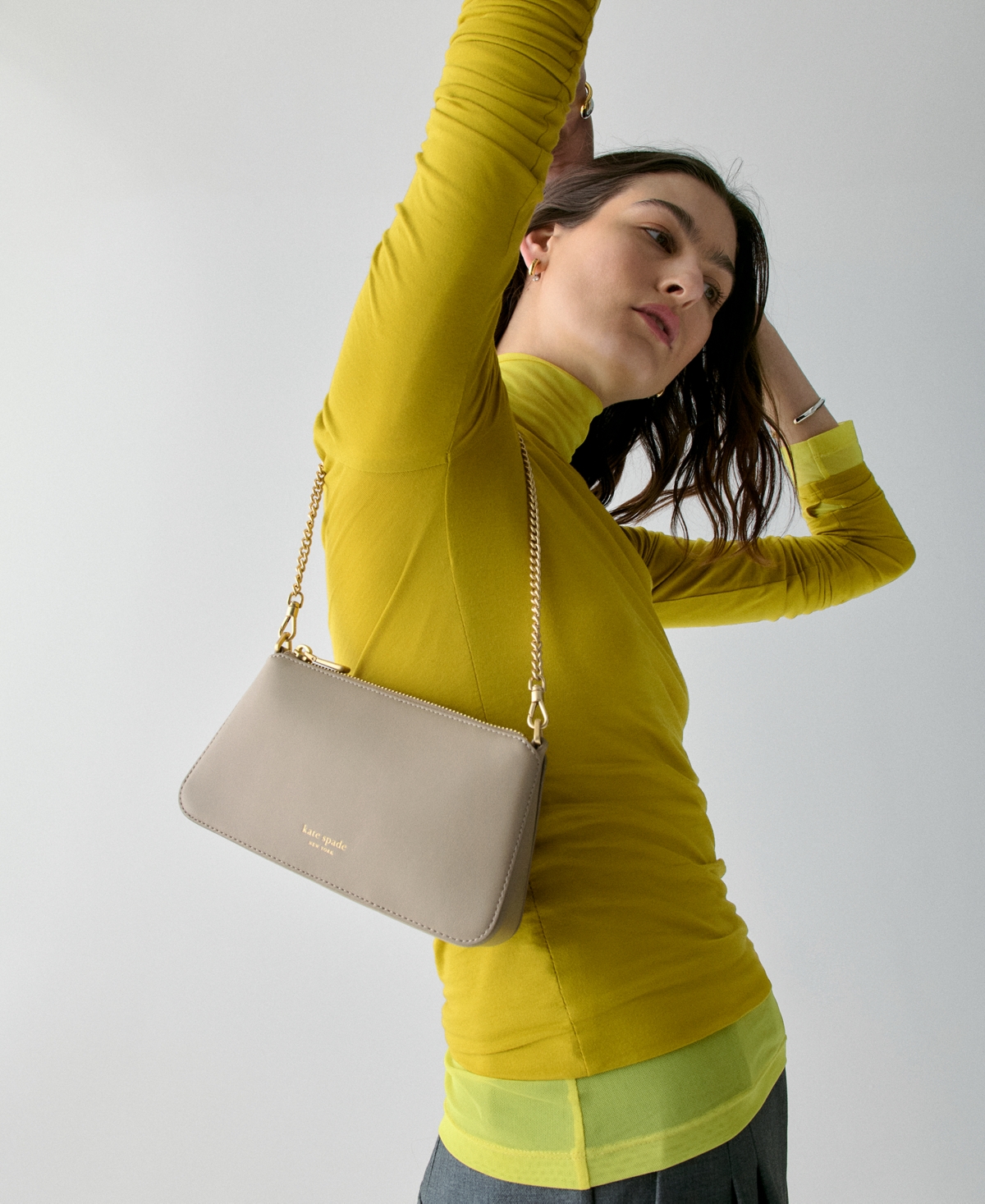 kate spade new york Grace Fine Grain Leather Pochette Shoulder Bag