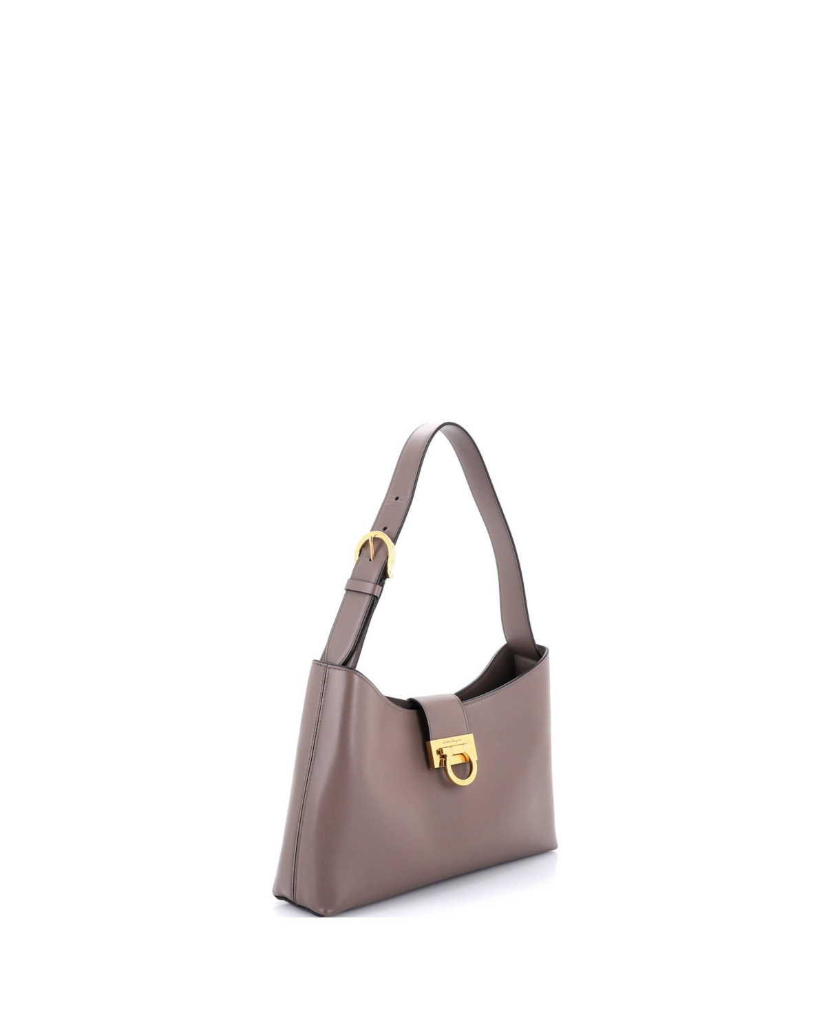 Pre-Owned Salvatore Ferragamo East West Trifolio Shoulder Bag Leather