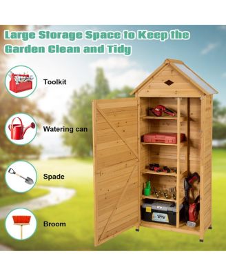 Wooden Outdoor Lockable Garden Tool Storage