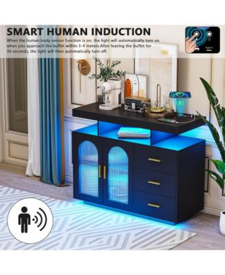 Buffet Cabinet with Wireless Charging & Motion Sensor